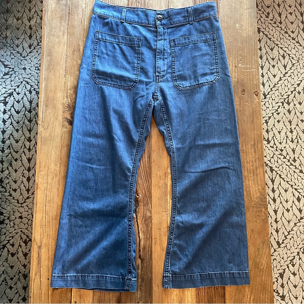 The Great. Crop Wide Leg Pocket Front Pants Sz 28